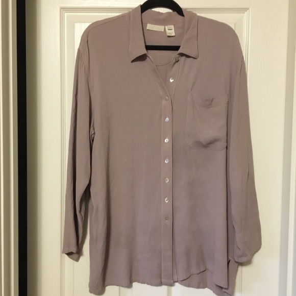 J. JILL Tops - J. JILL lavender/taupe button down shirt